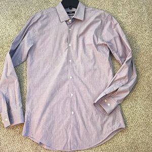 BOSS Slim fit mini check dress shirt, 15.5 32/33